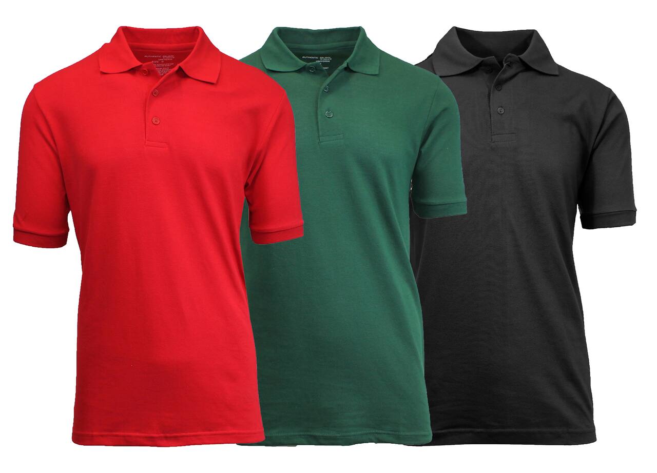 Galaxy By Harvic Short Sleeve Men's Pique Polo Shirt 3 Pack